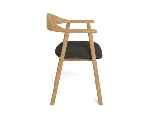 Actona Addi krzesło do jadalni skandynawskie szare z podłokietnikami