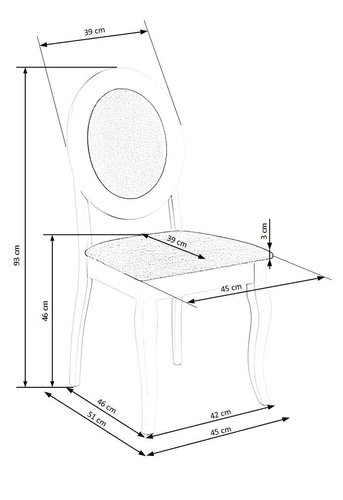 Krzesło Baron Intesi drewniane tapicerowane glamour białe szare do jadalni i salonu