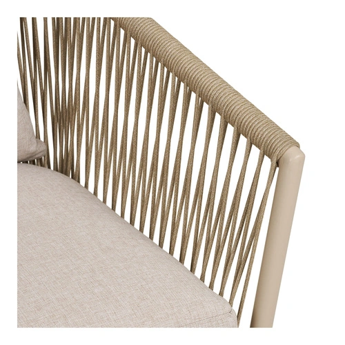 Krzesło Salerno piaskowe z poduszką metalowe do jadalni i tarasu