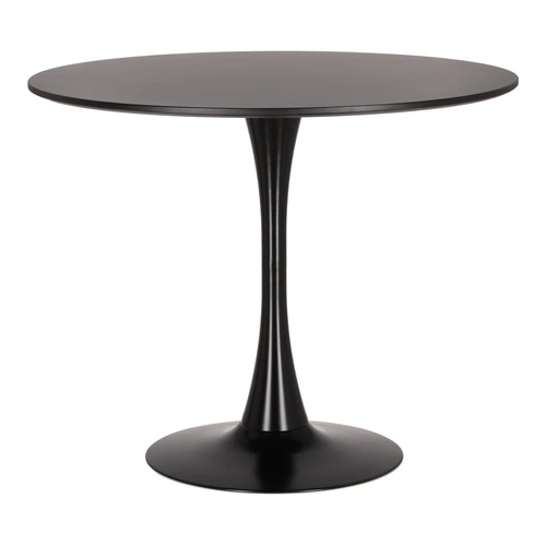 Stół okrągły 90 cm Simplet Skinny Black czarny nowoczesny do jadalni i kuchni na jednej nodze