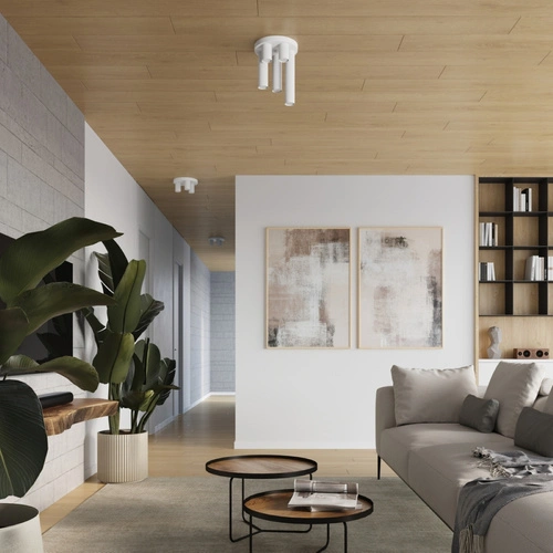 Plafon sufitowy nowoczesny biały LAGOS 5P SOLLUX do salonu, sypialni i przedpokoju