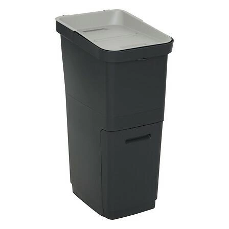 Kosz do segregacji śmieci 36L Slow czarny szary plastikowy do kuchni i biura 5five