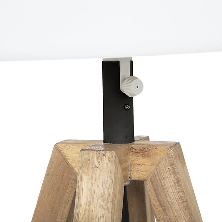 Lampka nocna do sypialni Matia Atmosphera nowoczesna drewniana biała z abażurem 58 cm