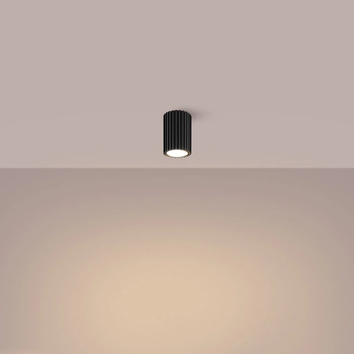 Plafon sufitowy KARBON 10 czarny minimalistyczny LED do salonu i sypialni aluminium