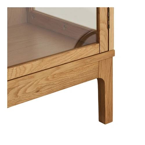 Witryna drewniana Zamora na alkohol i książki do salonu, szklana, dąb