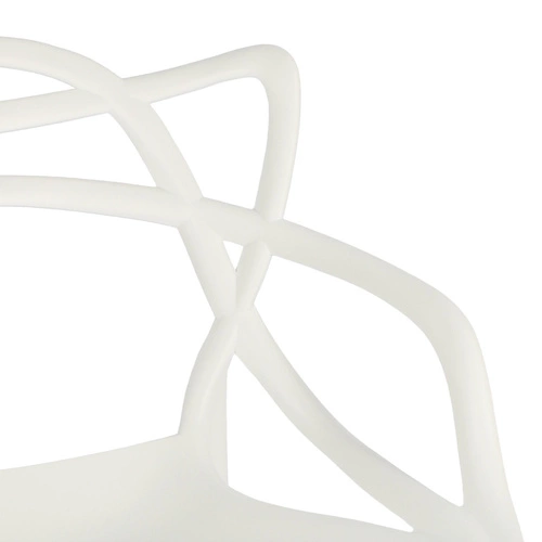 Hoker Lexi biały nowoczesny z oparciem do kuchni i jadalni z tworzywa sztaplowany 75 cm D2.DESIGN