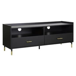 Szafka RTV czarna stojąca Tedy 120 cm nowoczesna z szufladami do salonu Atmosphera