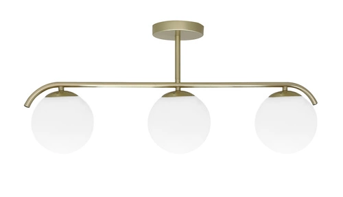 Lampa wisząca AMADEO mosiężny 3x40W E14  klosz biały