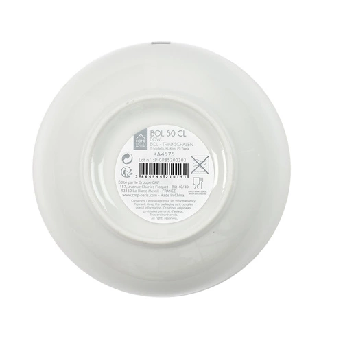 Miska do zupy Pearl Gold 500 ml biała porcelanowa glamour do jadalni Intesi