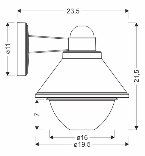 Kinkiet zewnętrzny Saginia lampa ogrodowa 23,5x20,5cm czarny 1x40W E27 klosz okrągły IP44