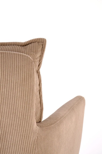 Fotel obrotowy Aldora cappuccino z tkaniny sztruksowej do biura i salonu nowoczesny