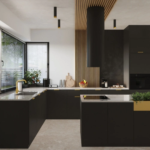 Plafon sufitowy NERO 22,5 czarny złoty nowoczesny do salonu i sypialni Sollux Lighting