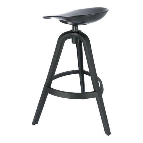 Stołek barowy Banksy czarny obrotowy nowoczesny do kuchni i jadalni Intesi 77 cm