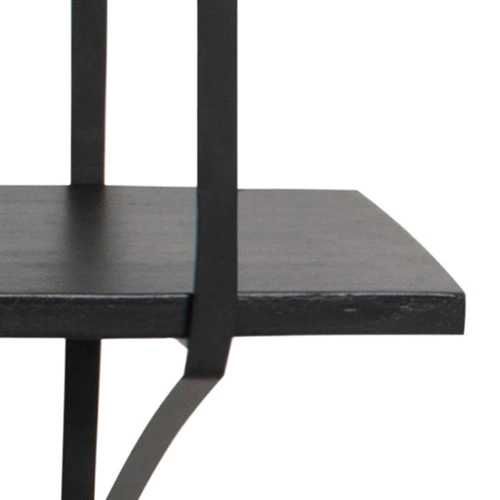 Półka na książki Belfast 2 industrialna wisząca czarna popielata 191 cm do salonu Actona