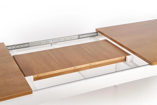 Stół rozkładany do jadalni Windsor 160-240 cm nowoczesny dąb ciemny białe nogi Intesi