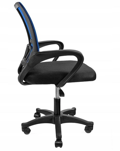 Fotel biurowy ergonomiczny Splash Intesi niebieski czarny obrotowy z siatki do biurka