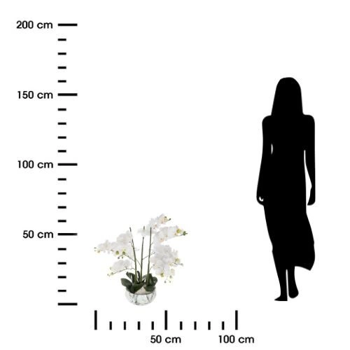 Nowoczesna sztuczna orchidea Atmosphera w marmurowej doniczce do salonu 65 cm