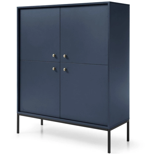 Komoda Evora wysoka granatowa na nóżkach nowoczesna do salonu i sypialni Intesi 104 cm