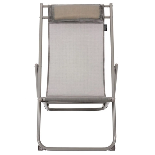 Leżak ogrodowy Canard Ventos składany z regulacją oparcia beżowy ciemny nowoczesny