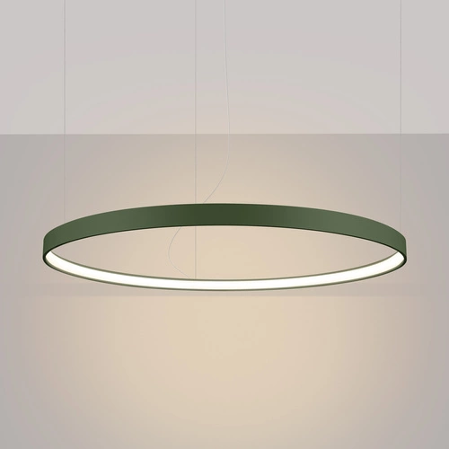 Nowoczesny żyrandol LED RIO 110 zielona oliwka regulowany do salonu i jadalni 