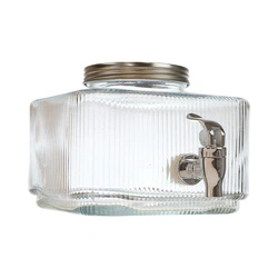 Słój do napojów z kranikiem Colar Square 2L szklany na lemoniadę Intesi