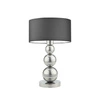 Lampka nocna HONOLULU nowoczesna z grafitowym abażurem i srebrnym stelażem do sypialni