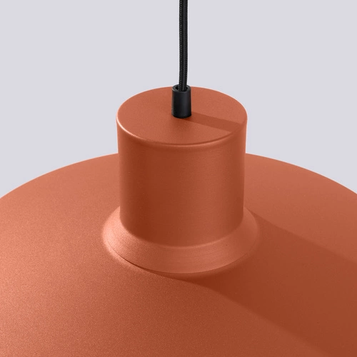 Nowoczesna lampa wisząca BILO ochra czerwona metalowa do salonu i kuchni 35 cm