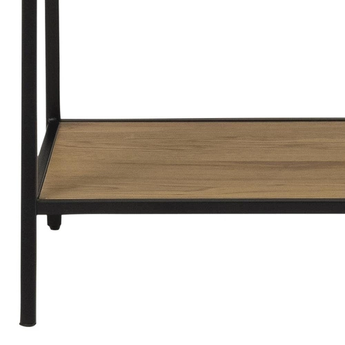 Wieszak stojący Seaford do przedpokoju z półkami na buty dąb czarny nowoczesny Actona