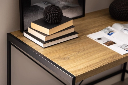 Biurko industrialne Bahamas dąb rustykalny 120x60 cm nowoczesne do pracy i biura Actona