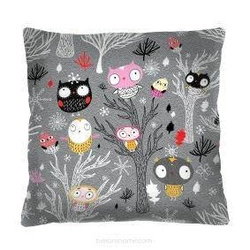 Poduszka dekoracyjna welurowa Sówki Intesi antyalergiczna do salonu i sypialni 40x40