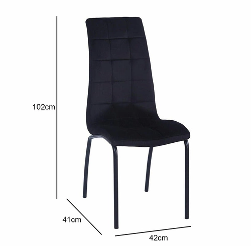 Krzesło tapicerowane welur czarne Ezara Velvet Intesi do jadalni i kuchni nowoczesne