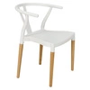 Krzesło do jadalni Wicker PP Simplet białe inspirowane Wishbone, sztaplowane, łatwe czyszczenie