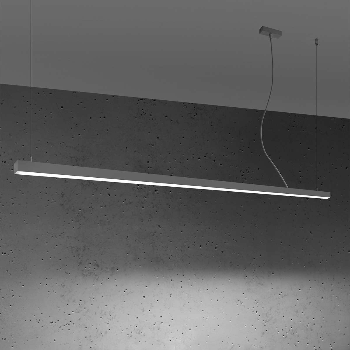 Lampa wisząca PINNE 200 LED szara minimalistyczna do salonu nad stół 200 cm Thoro