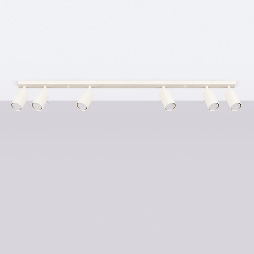 Plafon sufitowy RING 6L nowoczesny beżowy stalowy z ruchomymi kloszami do salonu