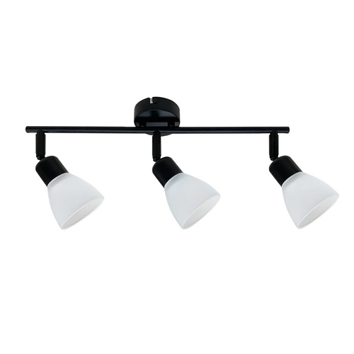 Lampa sufitowa Costa listwa 3x40W E14  czarny klosz biały