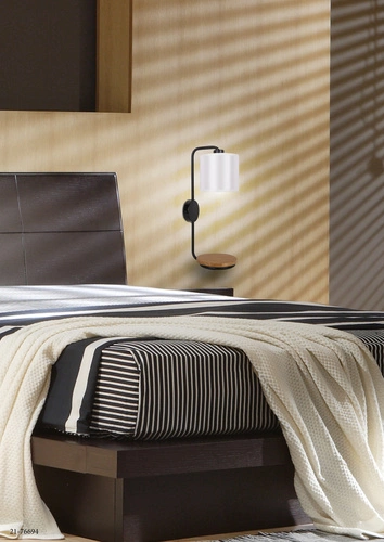 Kinkiet Alpine nowoczesny czarny lampa ścienna do sypialni i salonu metalowy E14 41 cm