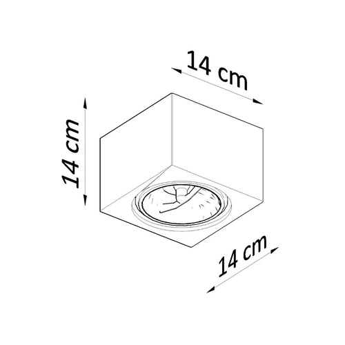 Plafon kwadratowy SEIDA biały ceramiczny nowoczesny do salonu, sypialni i kuchni Sollux