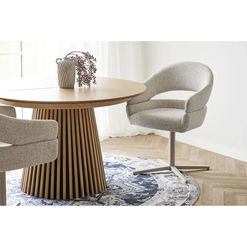 Krzesło obrotowe Dover szare jasne tapicerowane do jadalni i salonu