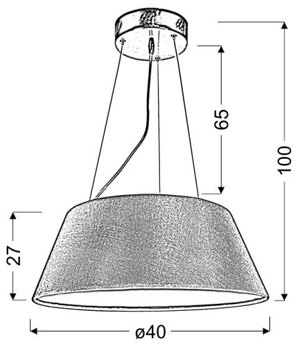 Lampa wisząca Gusto okrągły 40 19W LED  czarny