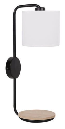 Kinkiet Alpine nowoczesny czarny lampa ścienna do sypialni i salonu metalowy E14 41 cm