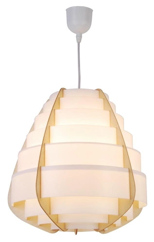 Lampa sufitowa boho Nagoja beżowa drewniana pojedyncza do salonu i jadalni Ledea