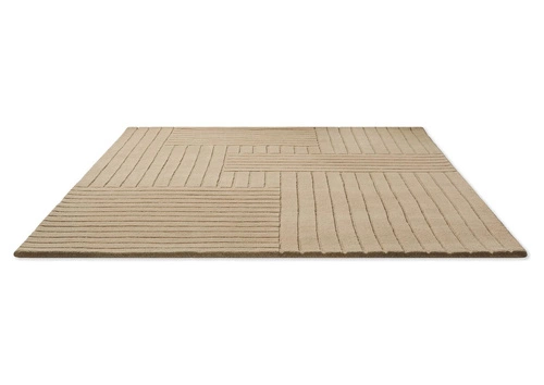 Dywan wełniany do salonu Decor Desert Warm Sand 160x230 cm nowoczesny ręcznie tkany beżowy