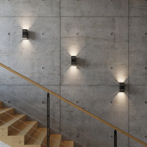 Kinkiet ścienny Blocco czarny nowoczesny aluminiowy do sypialni i salonu Sollux