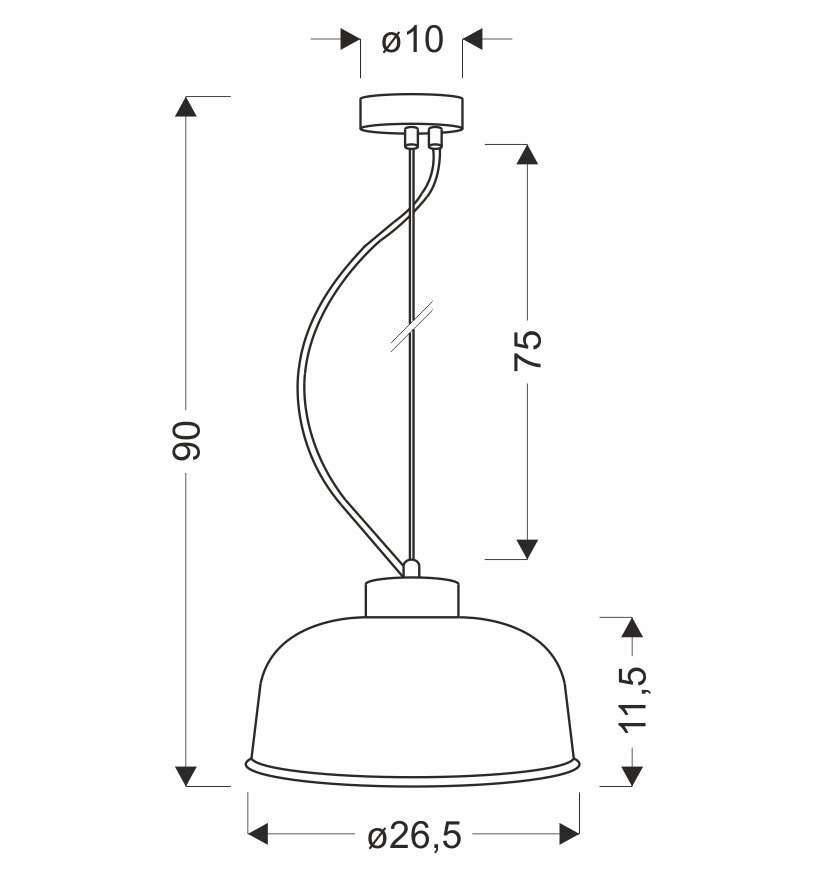Lampa Wisząca Liverpool II M Przezroczyste Szkło, Czerwony Kabel