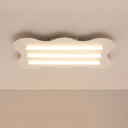 Plafon sufitowy KLOVER nowoczesny beżowy LED do salonu 66 cm