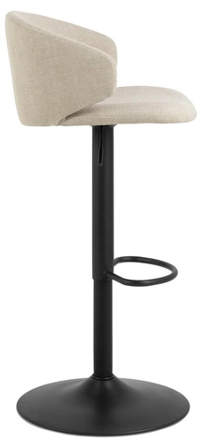 Hoker Ella beżowy z oparciem i podłokietnikami, obrotowy, regulowany, nowoczesny do kuchni