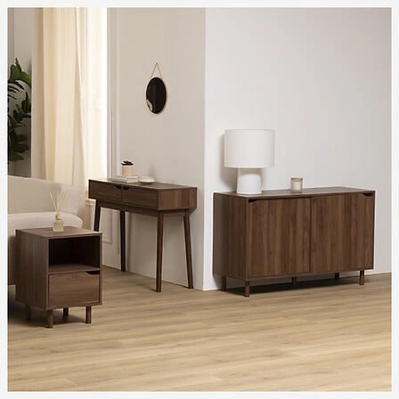 Stolik kawowy prostokątny Slidy marron 108x60 cm Imitujący drewno skandynawski do salonu