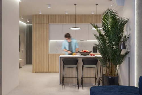 Hoker z oparciem Lisa 75 cm czarny nowoczesny do kuchni i wyspy sztaplowany SCAB Design