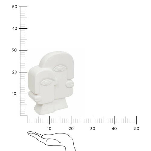 Figurka dekoracyjna Soleya Face biała ceramiczna 26cm nowoczesna do salonu lub na prezent Atmosphera