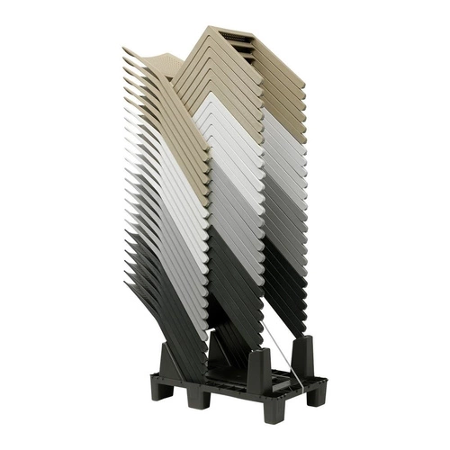 Krzesło ogrodowe Emi czarne z tworzywa sztaplowane łatwe czyszczenie SCAB Design